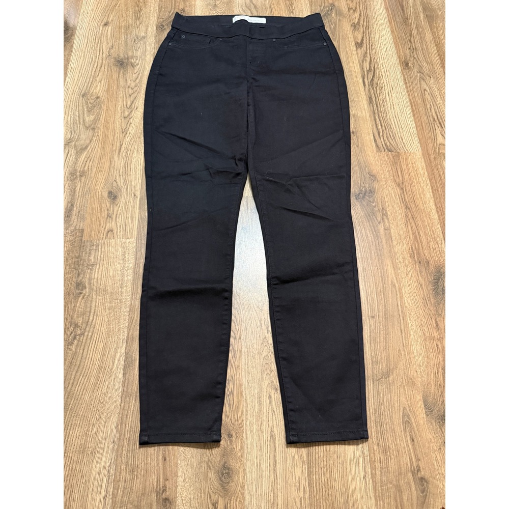 Signature Levi Strauss Pull-On Skinny Pants Womens 10M Black Adult Shaping EC
